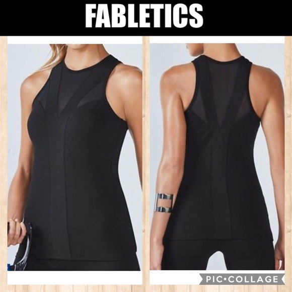 Fabletics Tops - LIKE NEW Fabletics Black Jessi Tank w/ Mesh Medium